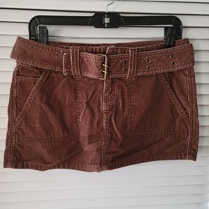 Brown corduroy mini skirt